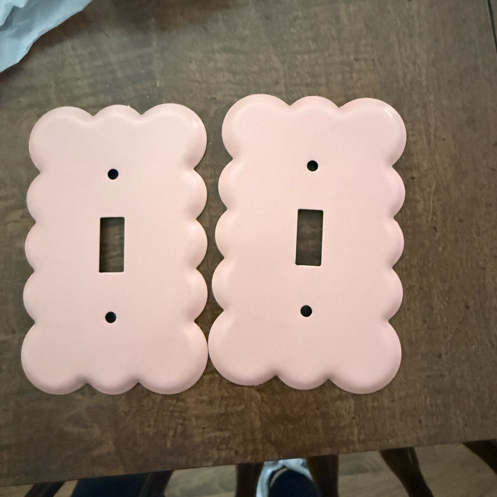 Hobby Lobby Scalloped Ceramic Light Switch Covers in Soft Pink